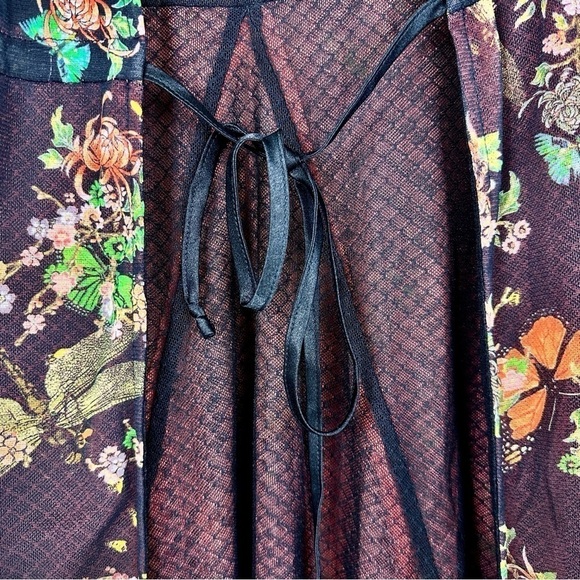 Cottagecore Fairycore Goth Mesh Floral Butterfly Robe Dress Reversible HAH M - Picture 3 of 10